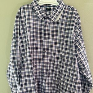 New Men’s Apt9 Plaid Long Sleeve Button Up Size 4XB Shirt